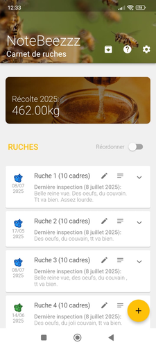 Récolte, design amélioré
