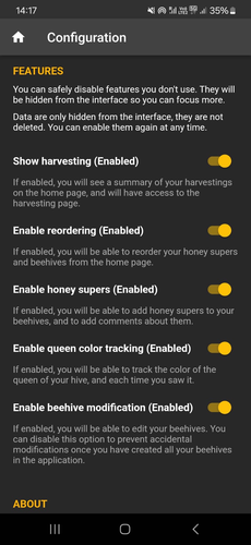 Settings, feature flags
