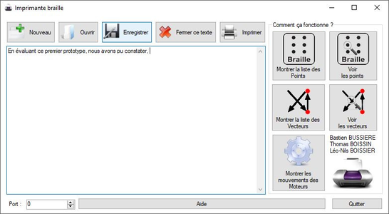 Capture d'écran du logiciel